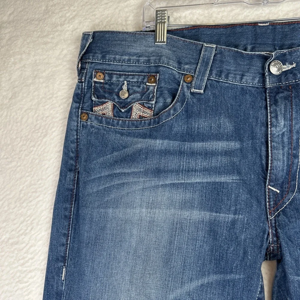 TRUE RELIGION JEANS Straight WFLPS Red Stitching Sz 42 (43x34).